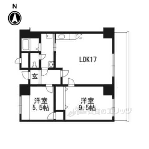 パレロイヤル西陣佐わらびの間取り