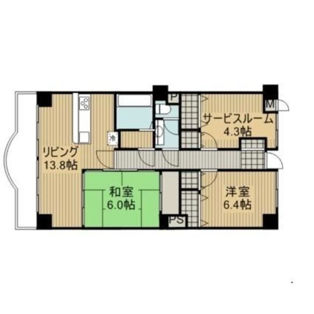 相模原市中央区上溝のマンションの間取り