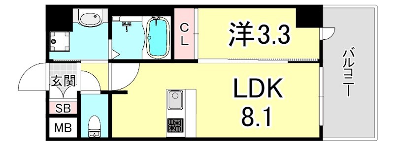 プレサンスブルーム新神戸の間取り