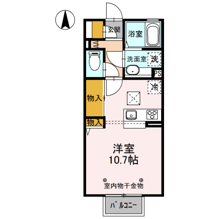 結城市新福寺のアパートの間取り