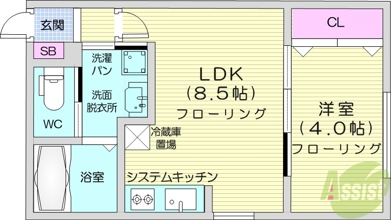 ラフィーネ東札幌の間取り