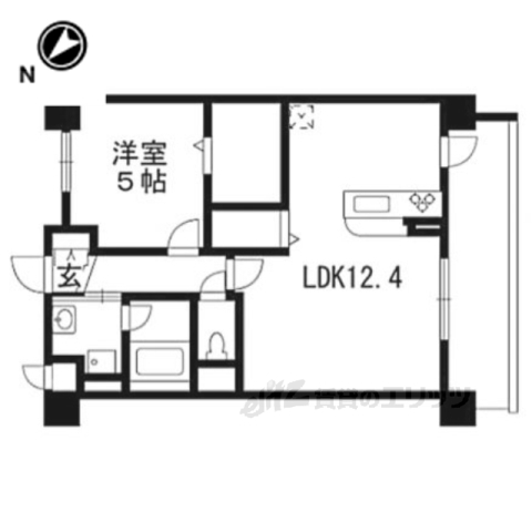 京都市南区吉祥院嶋高町のマンションの間取り