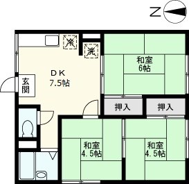 サンレピュート斉間Ｂ棟の間取り