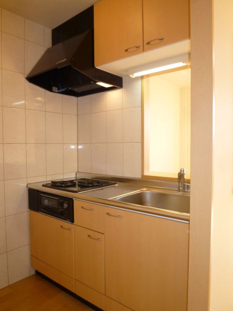 キッチン　２口コンロのシステムキッチン