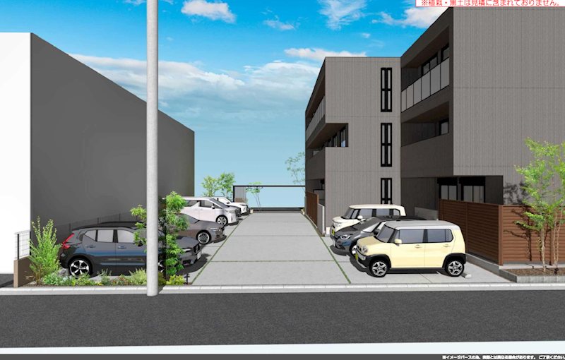 駐車場　建築中（完成予想図）のため実際の施工・現況を優先とします