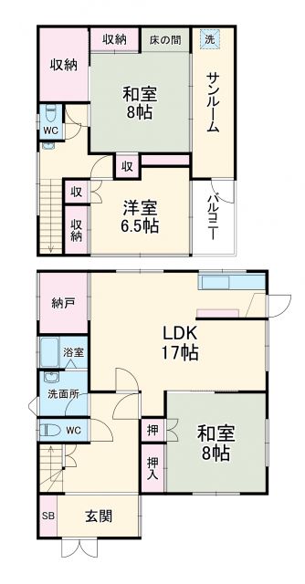 舟倉1丁目戸建の間取り写真