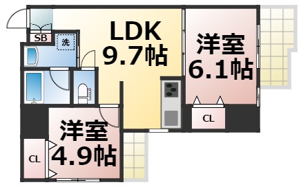 グランガーデン足代新町の間取り写真