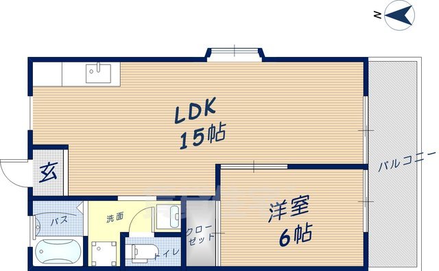 東大阪市岩田町のアパートの間取り