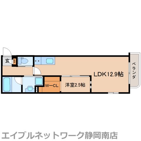 静岡市駿河区中田のマンションの間取り