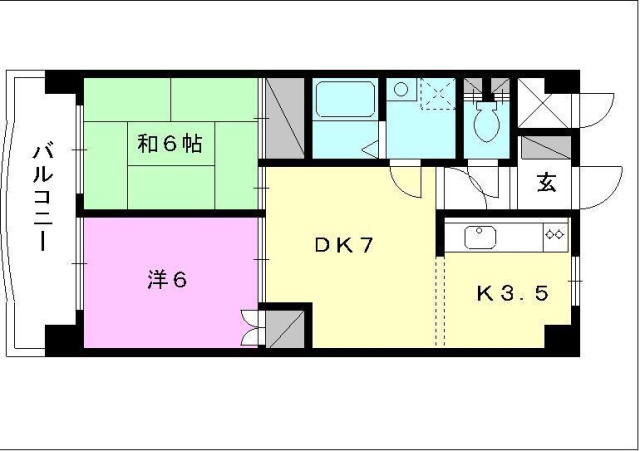 松山市美沢のマンションの間取り