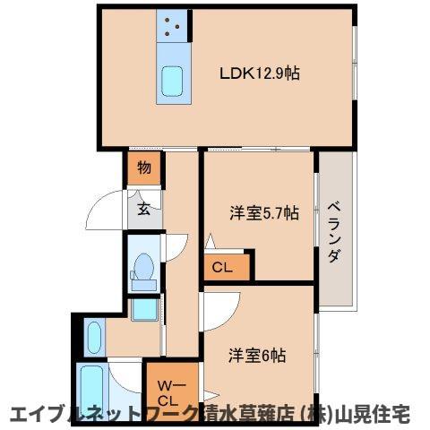 静岡市葵区瀬名のマンションの間取り