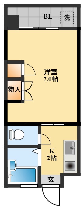 長崎市中園町のマンションの間取り