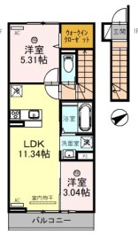 大津市本堅田のアパートの間取り