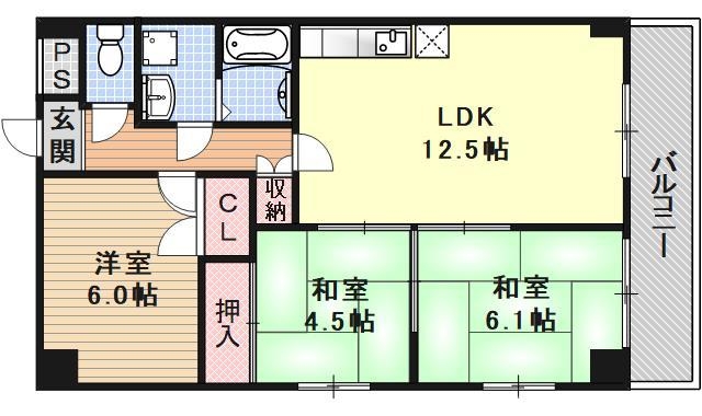 Uresidence修学院（旧ル・アージュ）の間取り