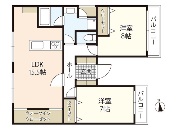 広島市西区中広町のマンションの間取り