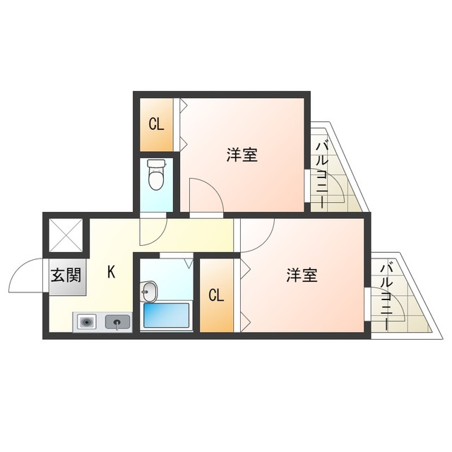 大阪市此花区伝法のマンションの間取り