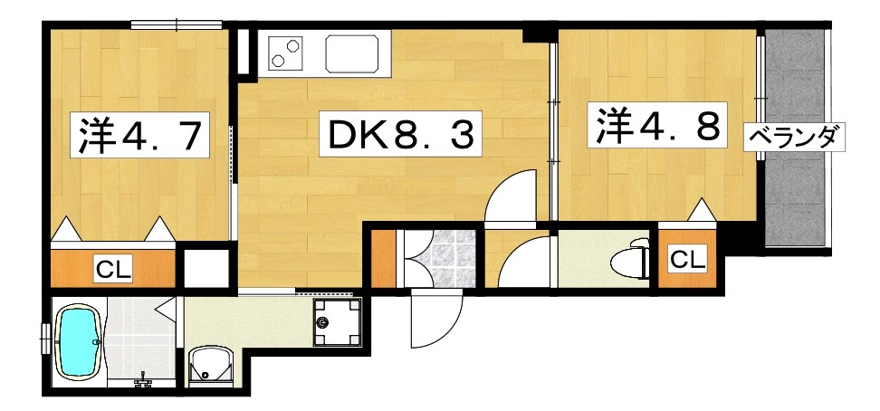 クリエオーレ郡津Iの間取り