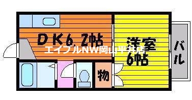 岡山市東区藤井のアパートの間取り