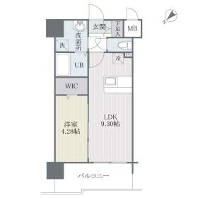 福岡市博多区博多駅東のマンションの間取り