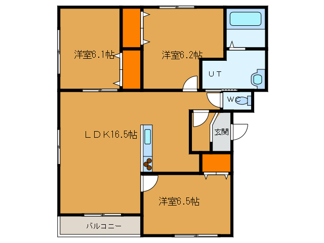 【函館市青柳町のマンションの間取り】