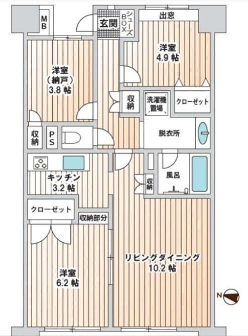 荒川区荒川のマンションの間取り