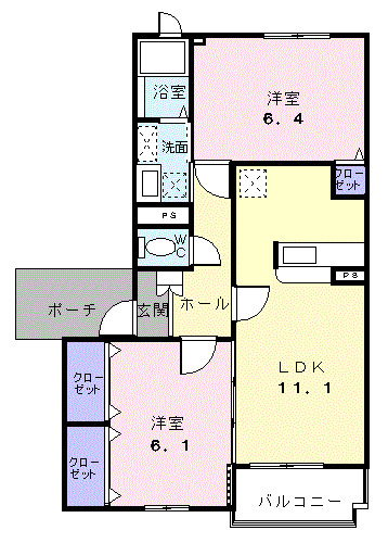 ユンヌバーグＢの間取り