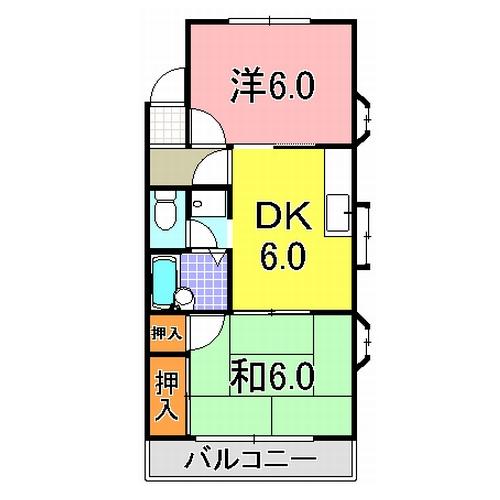 神戸市西区中野のアパートの間取り