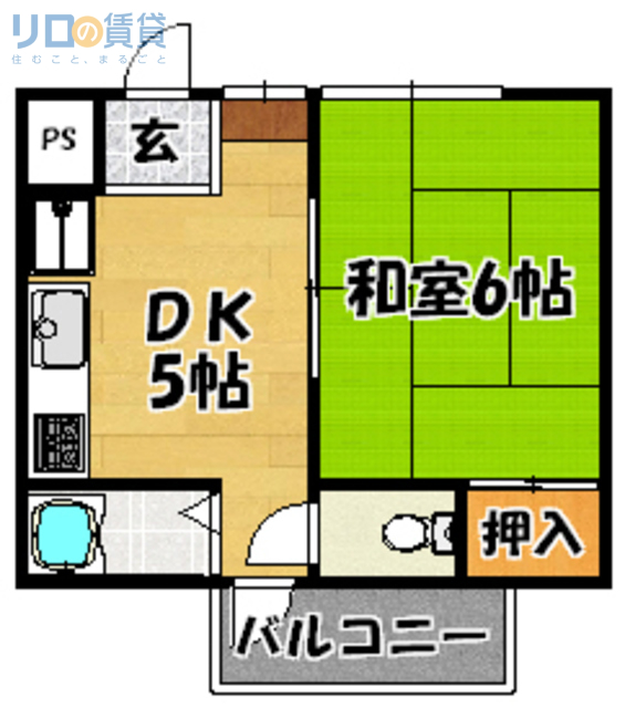 大阪市東淀川区豊新のマンションの間取り