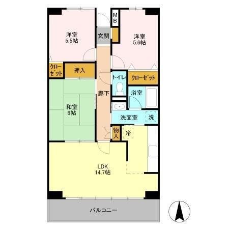 【八千代市大和田新田のマンションの間取り】