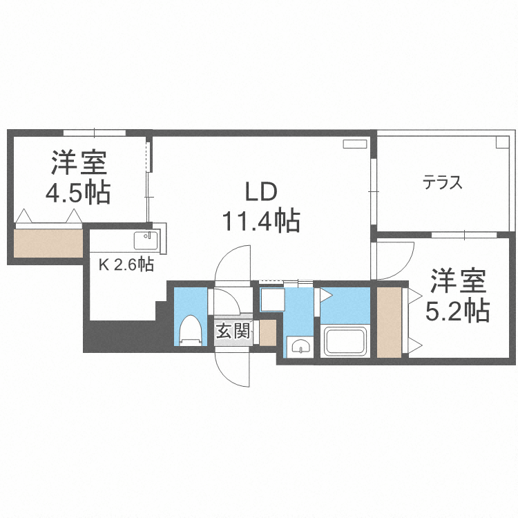 ブランシャールＮＯＡ中島公園の間取り