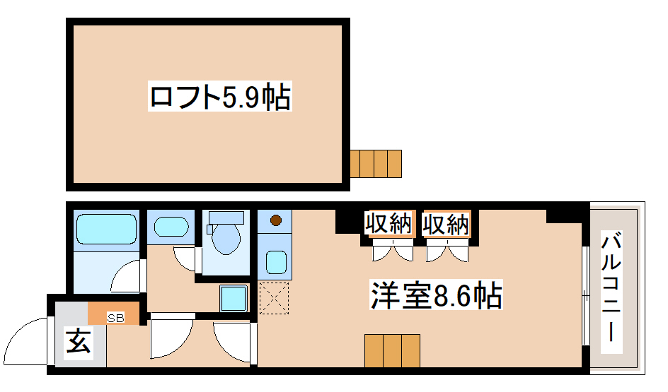 神戸市長田区水笠通のマンションの間取り