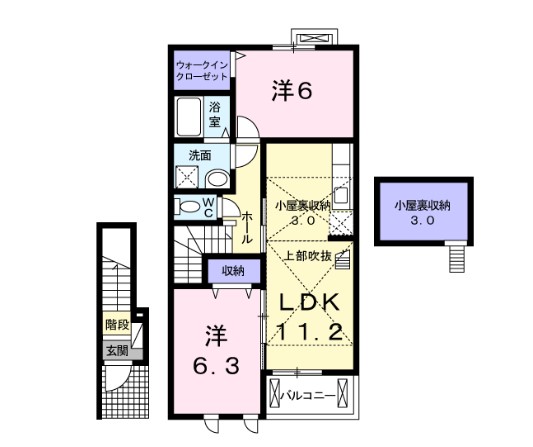 鎌ケ谷市鎌ケ谷のアパートの間取り