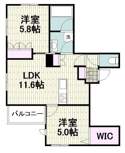 大和市大和東のマンションの間取り