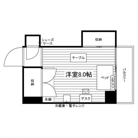 女子学生会館 ユニハーモニー市が尾[食事付き]の間取り