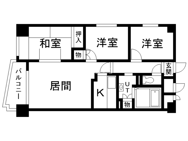 しんたくハイツ南大通Ｆの間取り