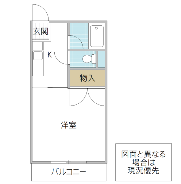 水戸市千波町のアパートの間取り