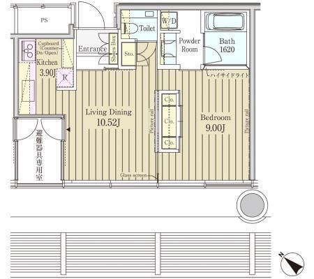 港区元赤坂のマンションの間取り