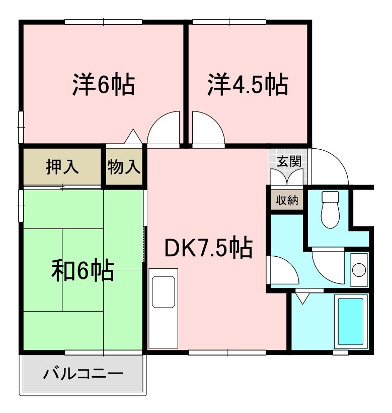 【守山市水保町のアパートの間取り】