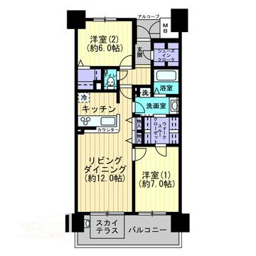 高松市天神前のマンションの間取り