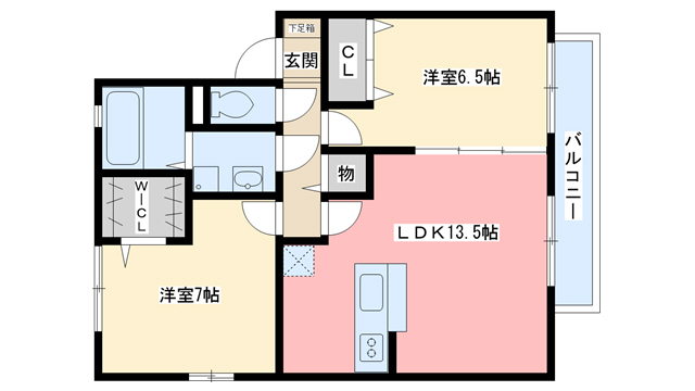 奈良市四条大路のアパートの間取り