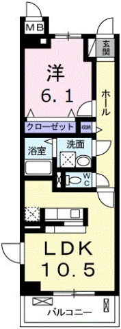 広島市安佐南区東野のマンションの間取り