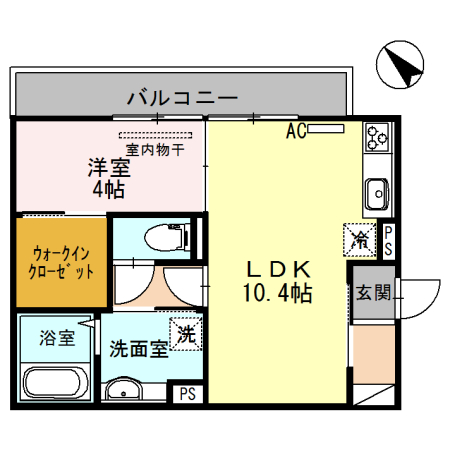 草津市野路東のアパートの間取り