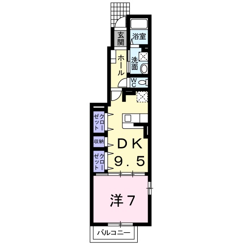 豊橋市大岩町のアパートの間取り