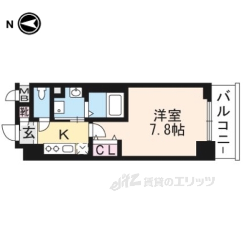 べラジオ京都西陣４０２の間取り