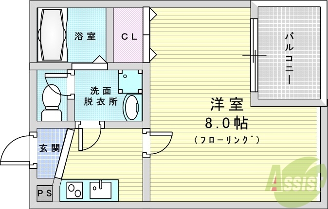 大阪市西淀川区姫島のアパートの間取り