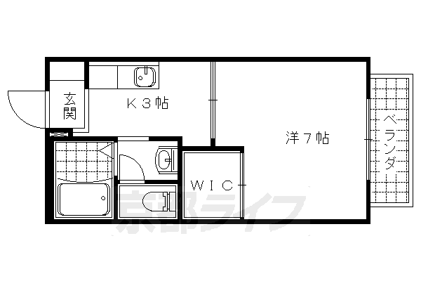 京都市山科区上野御所ノ内町のアパートの間取り