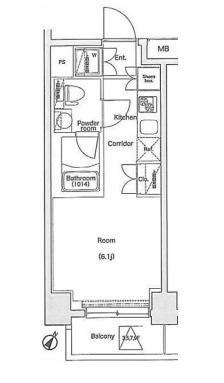 横浜市西区西平沼町のマンションの間取り