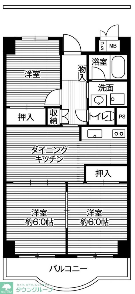 ビレッジハウス芝浦タワー1号棟 (1004号室)の間取り