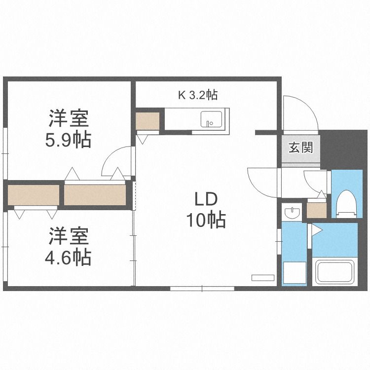 北海道札幌市中央区北五条西９（マンション）の賃貸物件の間取り