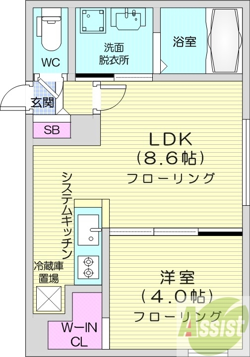 オルセーフラット西町南の間取り写真